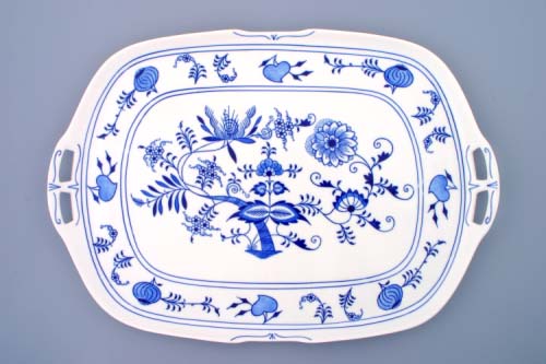 Cibulák – Podnos 4-hranný 48 x 33 cm – originál cibuľový porcelán 1. akosť