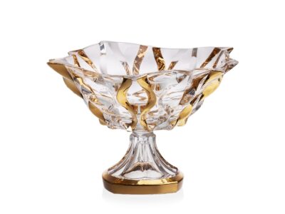 Krištáľová miska na nohe Samboa gold 30,5 cm