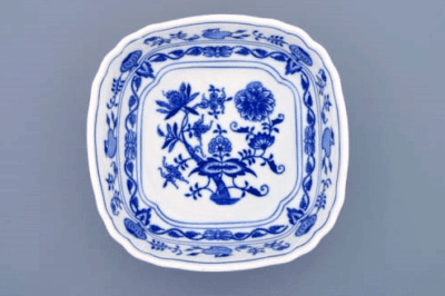 Cibulák – Misa šalátová 4-hranná 19 cm – originálny cibuľový porcelán 1. akosť