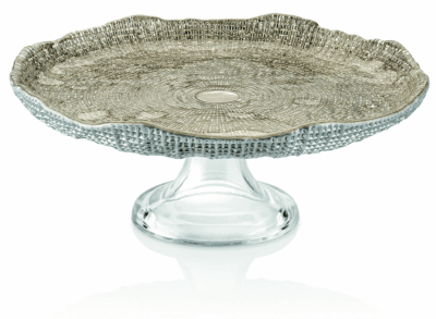 Podnos na tortu DIAMAN bežový D25 cm H11 cm