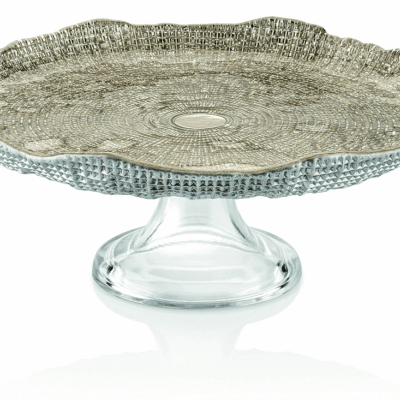 Podnos na tortu DIAMAN bežový D25 cm H11 cm