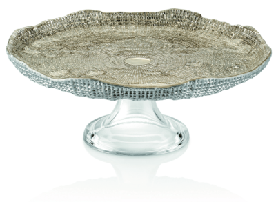 Podnos na tortu DIAMAN bežový D25 cm H11 cm