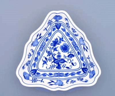 Cibulák – Misa šalátová 3-hranná 19,5 cm – originálny cibuľový porcelán 1. akosť