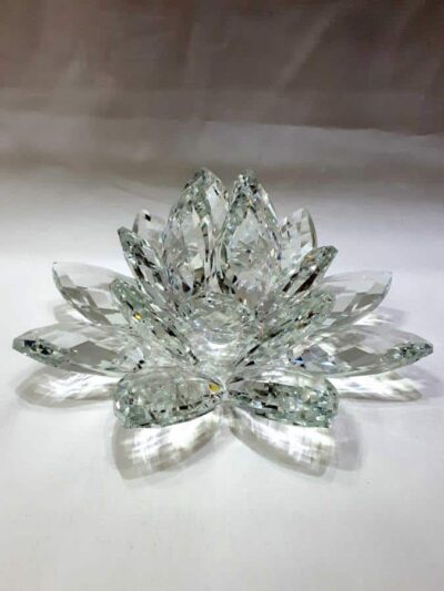 Krištáľový lotosový kvet číry 20 cm - Image 4