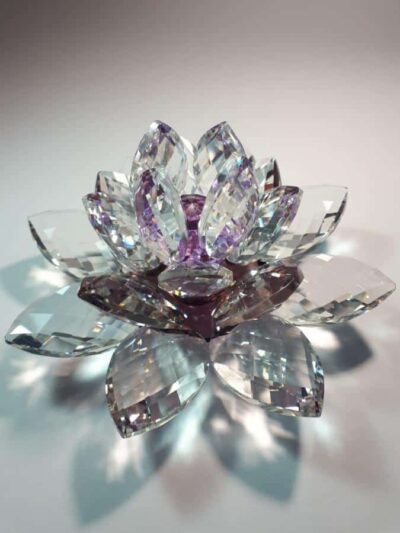 Krištáľový lotosový kvet fialový 15 cm - Image 3