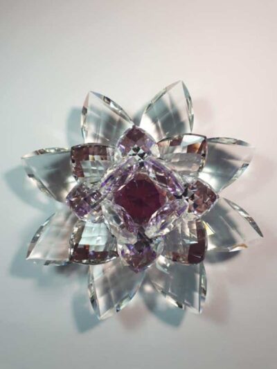 Krištáľový lotosový kvet fialový 15 cm - Image 4