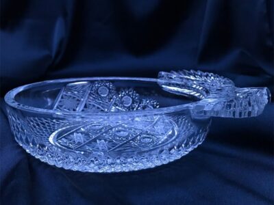 Krištálová brúsená miska slivka 12 cm - Image 3