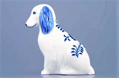 Cibulák – Psík sediaci 10 cm – originál cibuľový porcelán 1. akosť - Image 2