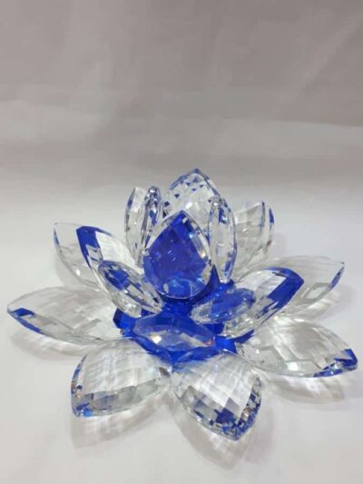 Krištáľový lotosový kvet modrý 20 cm - Image 3