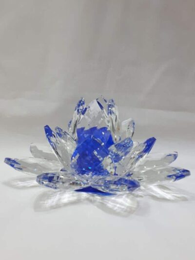 Krištáľový lotosový kvet modrý 20 cm - Image 4