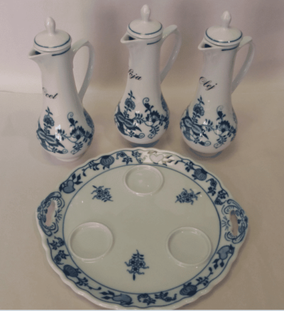 Cibulák – Karafová súprava – originálny cibuľový porcelán 1. akosť