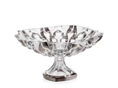 Krištáľová miska na nohe Samboa platinum 35 cm