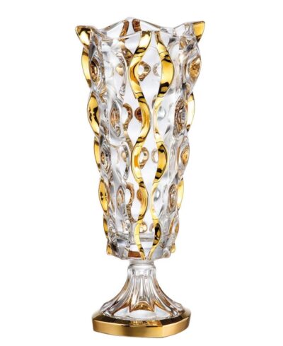 Krištáľová váza Samboa gold 40,5 cm