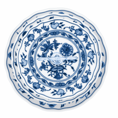 Cibulák – Etažér 3-dielny tanierový 15 + 19 + 24 cm – originál cibuľový porcelán 1. akosť - Image 2