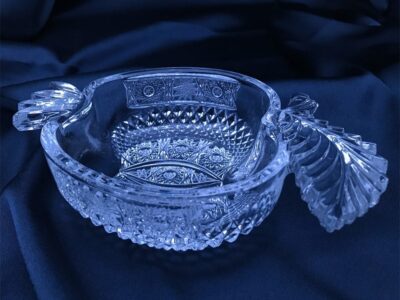 Krištálová brúsená miska jablko 12 cm - Image 2