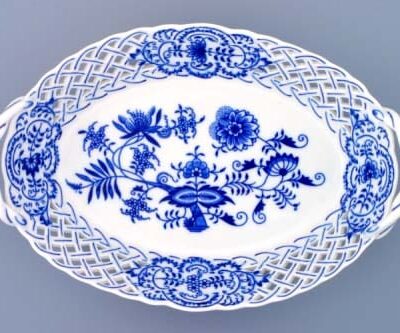 Cibulák – Košík prelamovaný 28 cm – originálny cibuľový porcelán 1. akosť