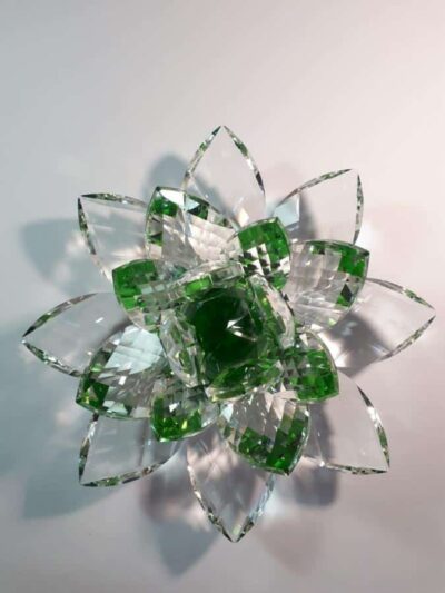 Krištáľový lotosový kvet zelený 20 cm - Image 4