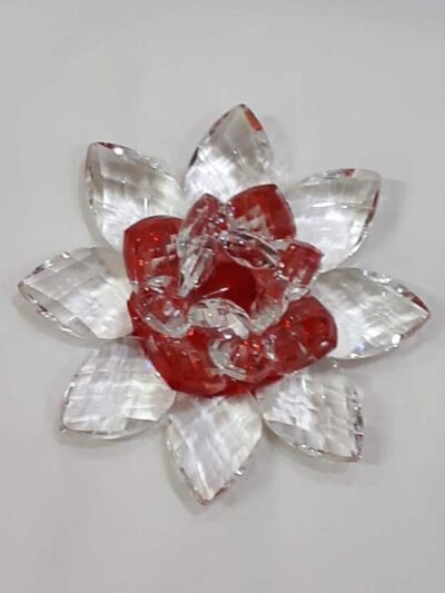 Krištáľový lotosový kvet červený 11 cm - Image 2