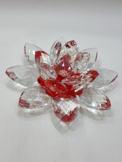 Krištáľový lotosový kvet červený 11 cm - Image 3