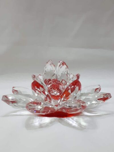 Krištáľový lotosový kvet červený 11 cm - Image 4