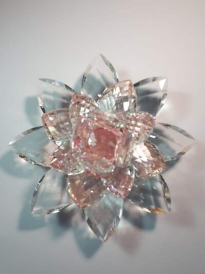 Krištáľový lotosový kvet ružový 15 cm - Image 3