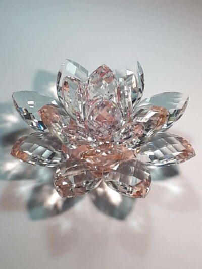 Krištáľový lotosový kvet ružový 15 cm - Image 4