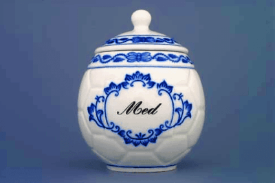 Cibulák – Hrnček na med s viečkom 0,4 l – originál cibuľový porcelán 1. akosť