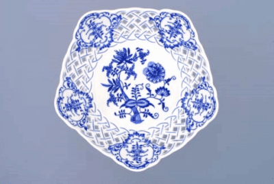 Cibulák – Misa 5-hranná na nohe 24 cm – originál cibuľový porcelán 1. akosť - Image 2