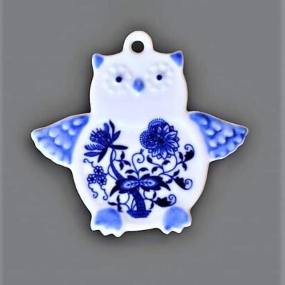 Cibulák – Magnetka – sova 8,5 cm – originál cibuľový porcelán 1. akosť