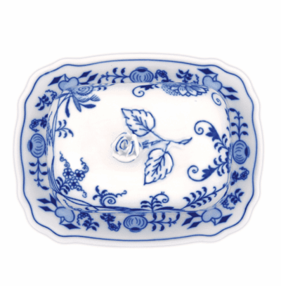 Cibulák – Dóza na maslo 17 x 13 cm – originálny cibuľový porcelán 1. akosť - Image 2
