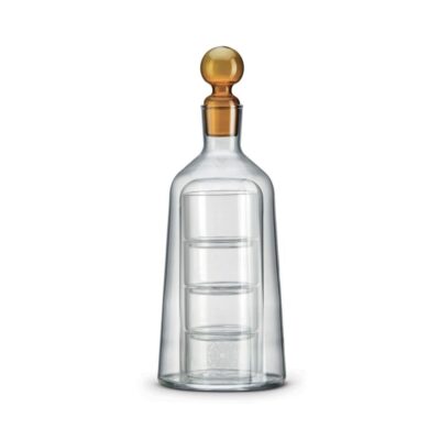 Dekantér so 4 pohármi a jantárovou zátkou 850 ml
