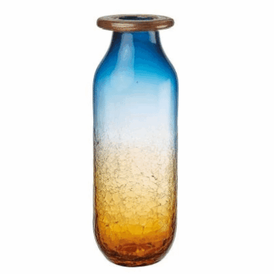 Vysoká sklenená váza Jantarblue 12x34 cm