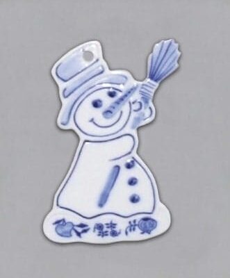 Cibulák – Vianočná ozdoba – snehuliak 7,7 cm – originál cibuľový porcelán 1. akosť