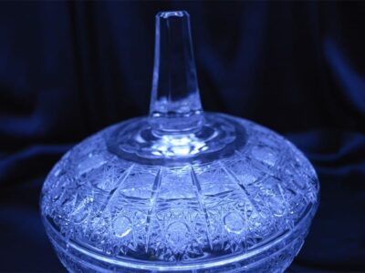 Krištálová brúsená dóza 23,5 cm s viečkom - Image 4