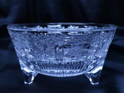 Krištálová brúsená dóza 14 cm s viečkom - Image 3