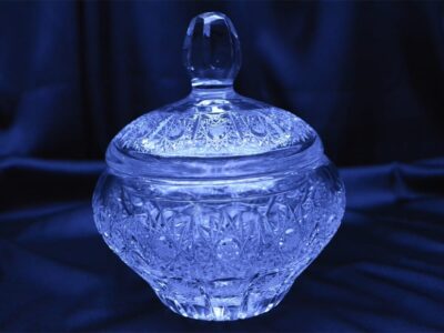 Krištálová brúsená dóza 16 cm s viečkom - Image 2
