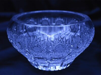 Krištálová brúsená dóza 16 cm s viečkom - Image 3
