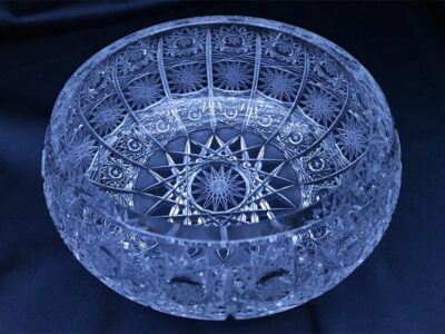 Krištálová brúsená dóza 16 cm s viečkom - Image 3