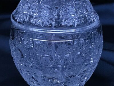 Krištálová brúsená dóza hruška 16,5 cm s viečkom - Image 4