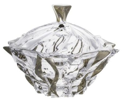 Krištáľová dóza Samboa platinum 21 cm
