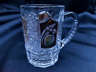 Krištálové brúsené šálky 75 ml ručná maľba set 6 kusov - Image 2