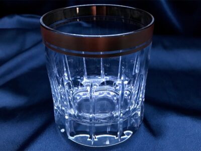 Krištálové brúsené poháre 250 ml set 6 kusov ručná maľba zlatom - Image 2