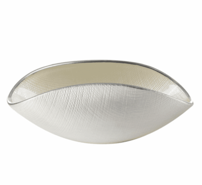 Misa BURA biela perla / platinová linka 28x12 cm