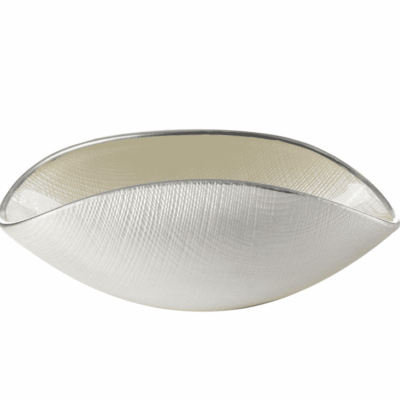 Misa BURA biela perla / platinová linka 28x12 cm