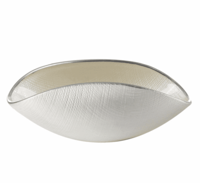 Misa BURA biela perla / platinová linka 38x18 cm