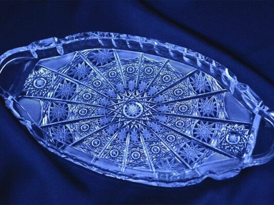 Krištálová brúsená tácka 24,5 cm
