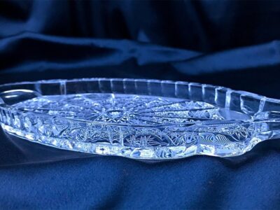 Krištálová brúsená tácka 24,5 cm - Image 3