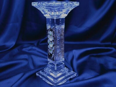 Krištálový brúsený svietnik 23 cm ručná maľba - Image 2