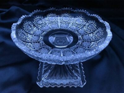 Krištálový brúsený tanier na podstavci 14,5 cm - Image 2