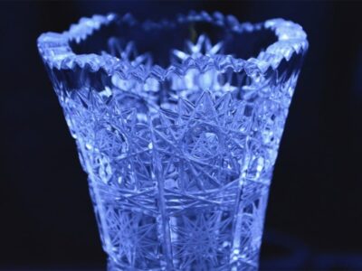 Krištáľová brúsená váza 25 cm - Image 3